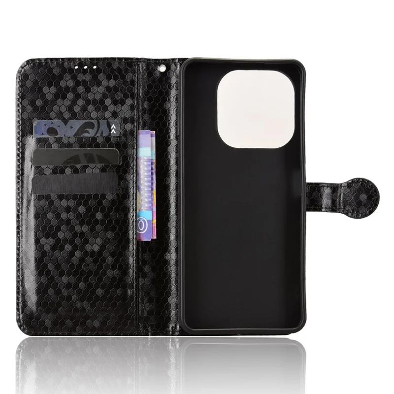 For Huawei nova Y74 4G Wallet Case Dot Pattern Imprint PU Leather Phone Cover with Wrist Strap - Black