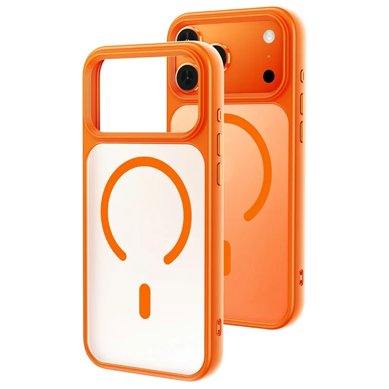 For iPhone 18 Pro Magnetic Case Skin-Feel Rubberized PC + TPU Phone Cover Compatible with MagSafe - Orange