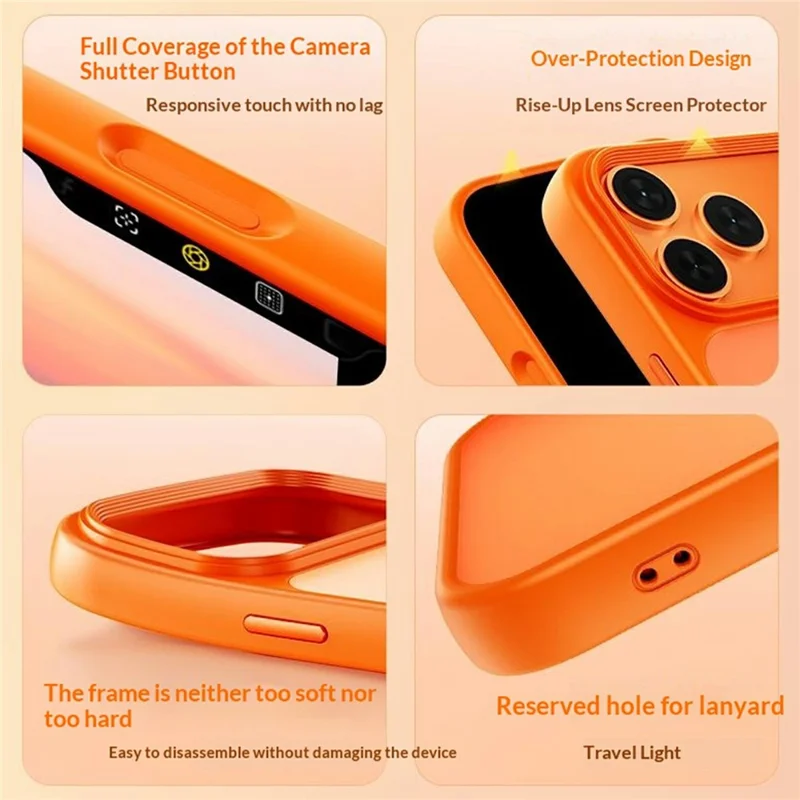 For iPhone 18 Pro Magnetic Case Skin-Feel Rubberized PC + TPU Phone Cover Compatible with MagSafe - Orange