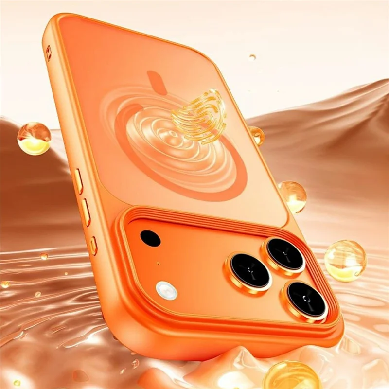 For iPhone 18 Pro Magnetic Case Skin-Feel Rubberized PC + TPU Phone Cover Compatible with MagSafe - Orange