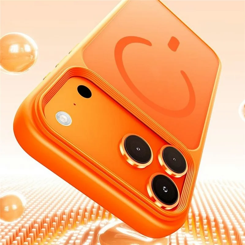 For iPhone 18 Pro Magnetic Case Skin-Feel Rubberized PC + TPU Phone Cover Compatible with MagSafe - Orange