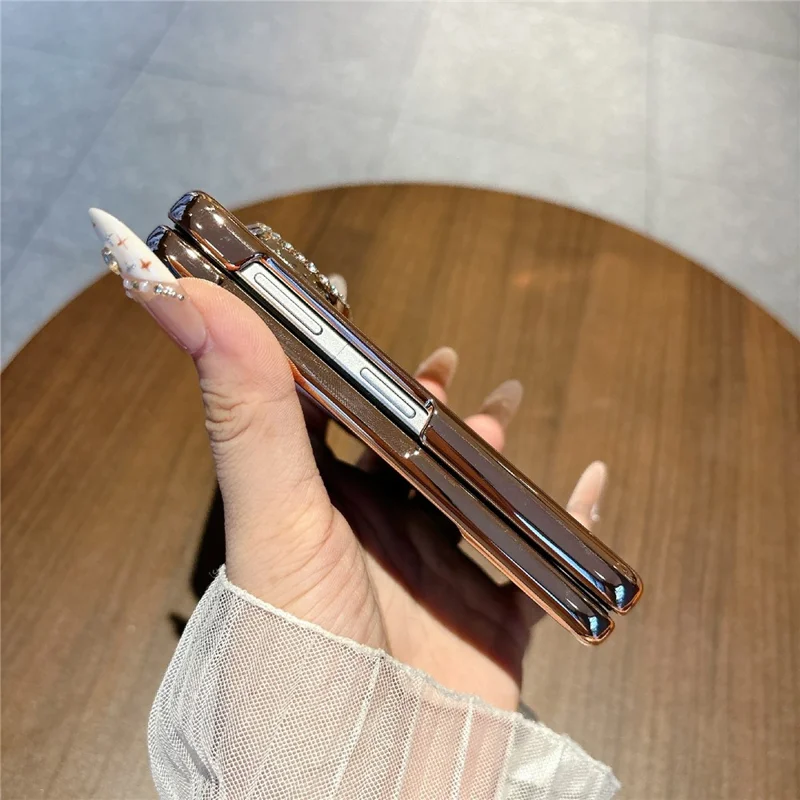 For Huawei Pura X Max Case Shockproof Woven Texture Leather + PC Protective Cover with Screen Protector - Gold