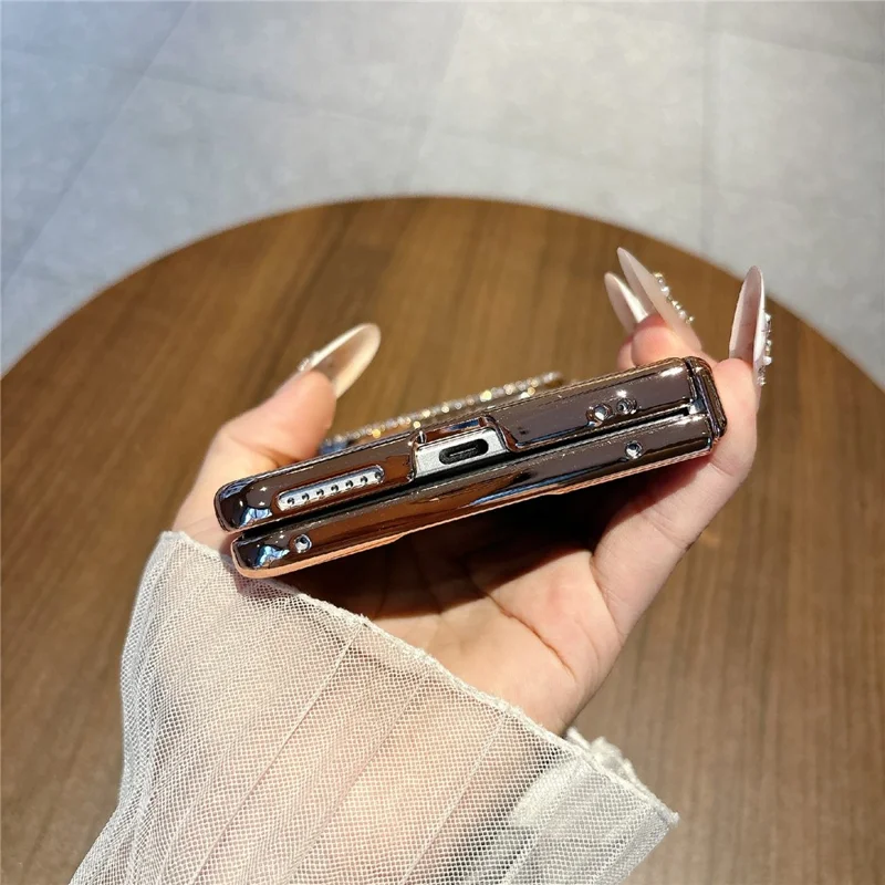 For Huawei Pura X Max Case Shockproof Woven Texture Leather + PC Protective Cover with Screen Protector - Gold