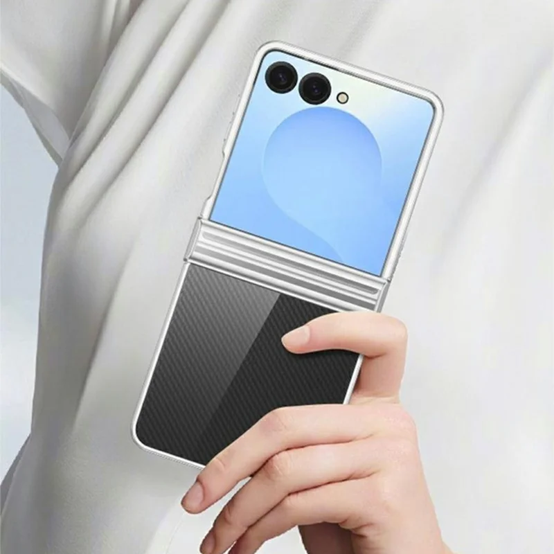 For Samsung Galaxy Z Flip8 Case Hinge Design Electroplating PC Clear Phone Cover - Green