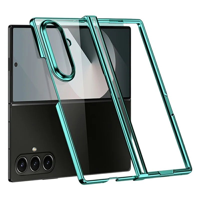 For Samsung Galaxy Z Fold8 Ultra Case Hinge Design Electroplating PC Clear Phone Cover - Green
