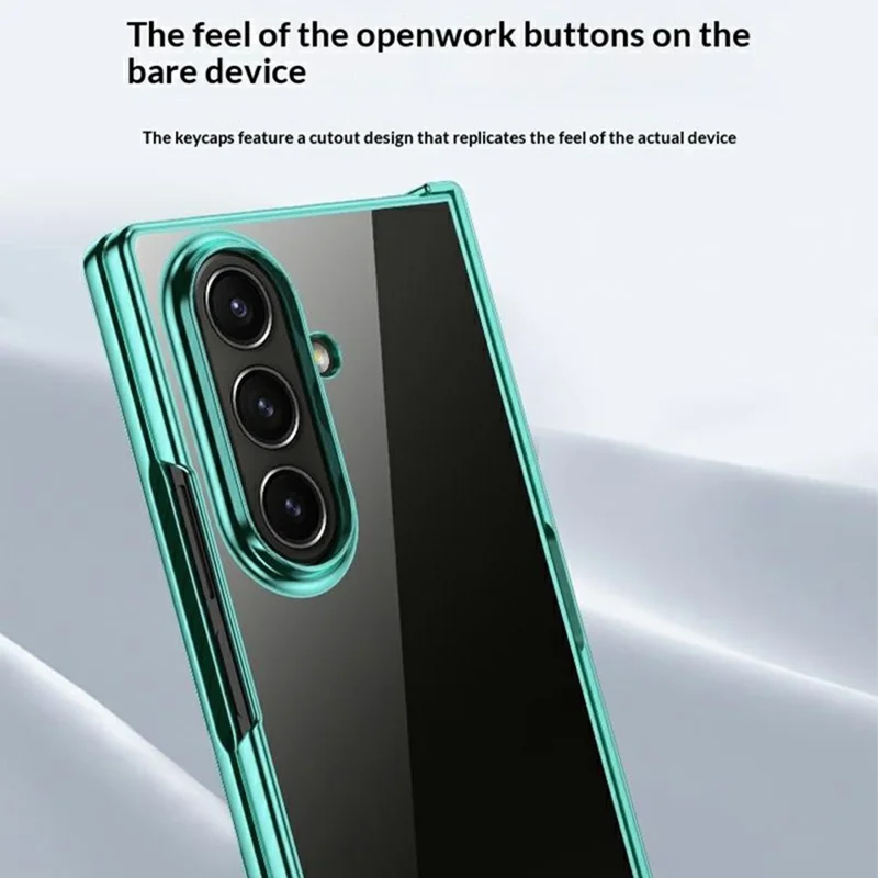 For Samsung Galaxy Z Fold8 Ultra Case Hinge Design Electroplating PC Clear Phone Cover - Green