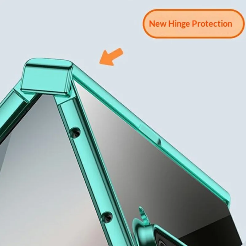For Samsung Galaxy Z Fold8 Ultra Case Hinge Design Electroplating PC Clear Phone Cover - Green