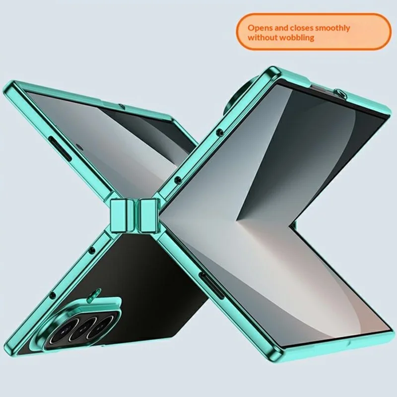 For Samsung Galaxy Z Fold8 Ultra Case Hinge Design Electroplating PC Clear Phone Cover - Green