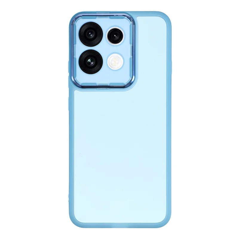 For Oppo Reno16 F 5G Case Electroplated Camera Frame TPU Phone Cover - Transparent Blue