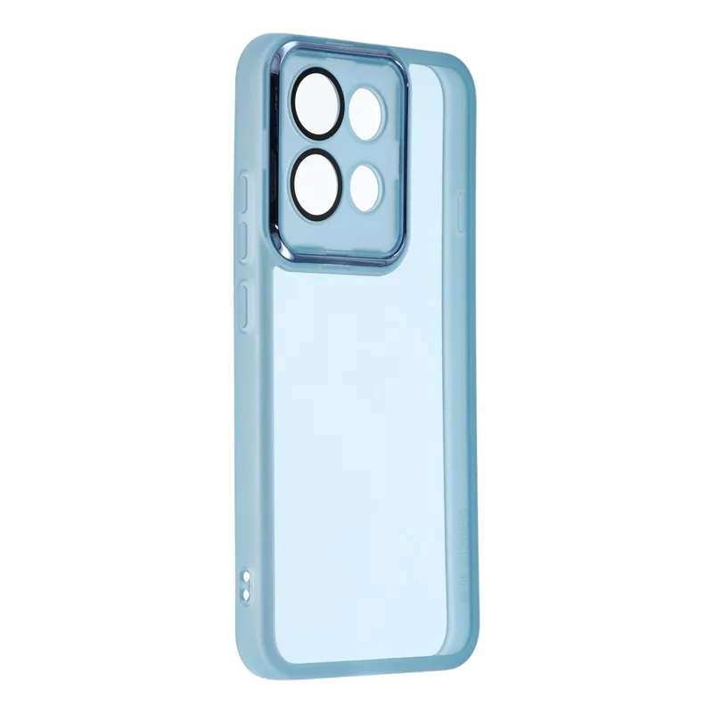 For Oppo Reno16 F 5G Case Electroplated Camera Frame TPU Phone Cover - Transparent Blue