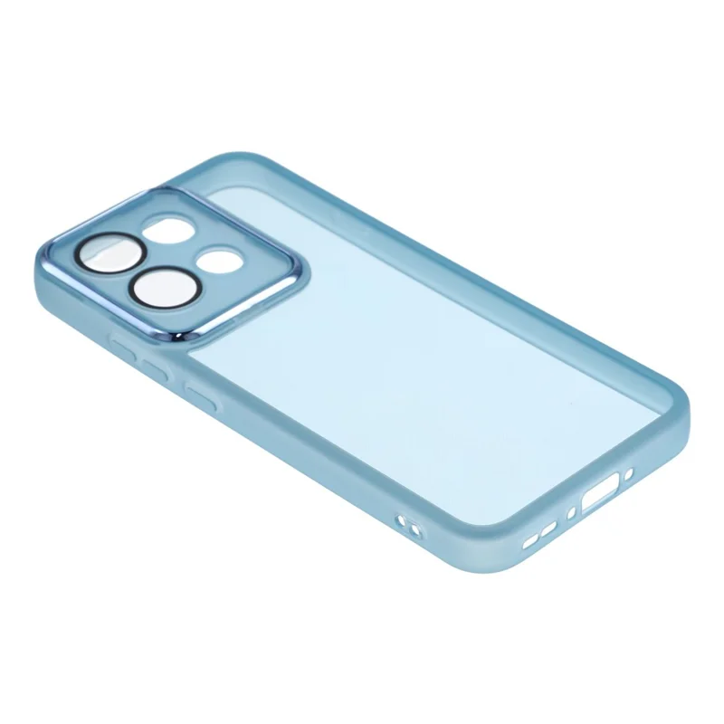 For Oppo Reno16 F 5G Case Electroplated Camera Frame TPU Phone Cover - Transparent Blue