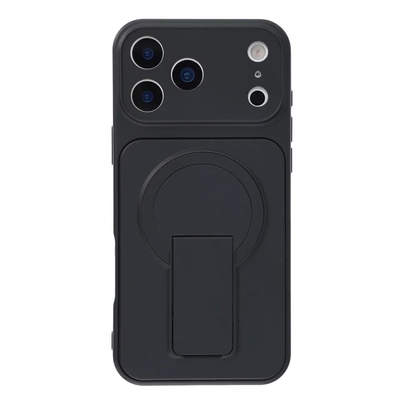 For iPhone 17 Pro Case Invisible Kickstand Rubberized Acrylic + TPU Shockproof Phone Cover - Black
