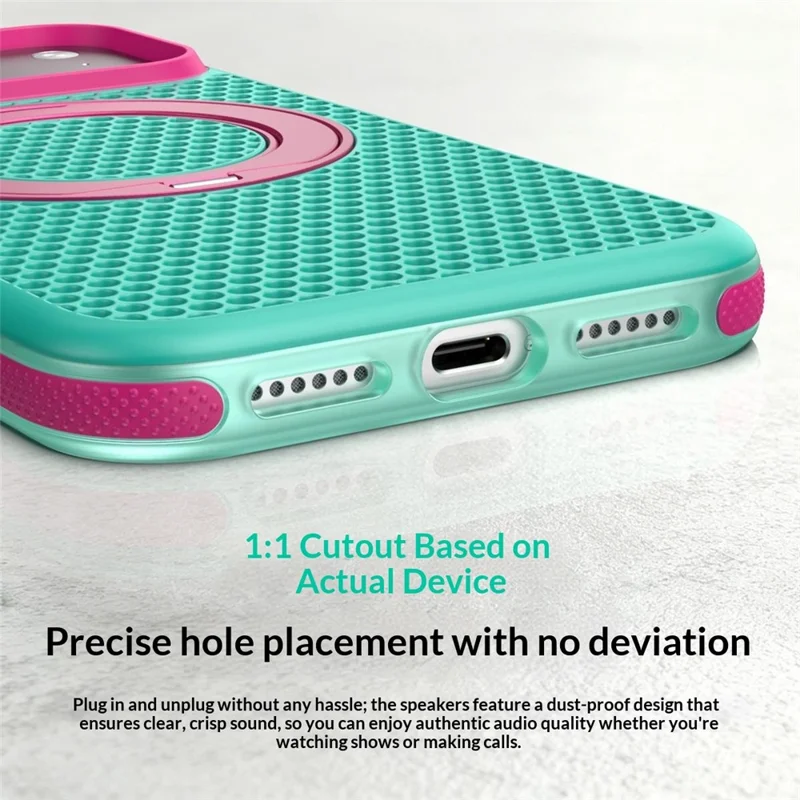 For iPhone 18 Pro Max / 17 Pro Max Case Magnetic Kickstand PC+TPU+TPE Honeycomb Cooling Phone Cover - Yellow