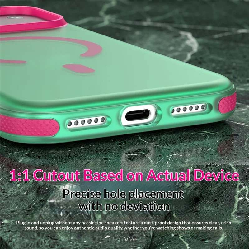 Für iPhone 18 Pro Max / 17 Pro Max Magnetische Hülle PC+TPU+TPE Soft-Touch Handyhülle - Grün