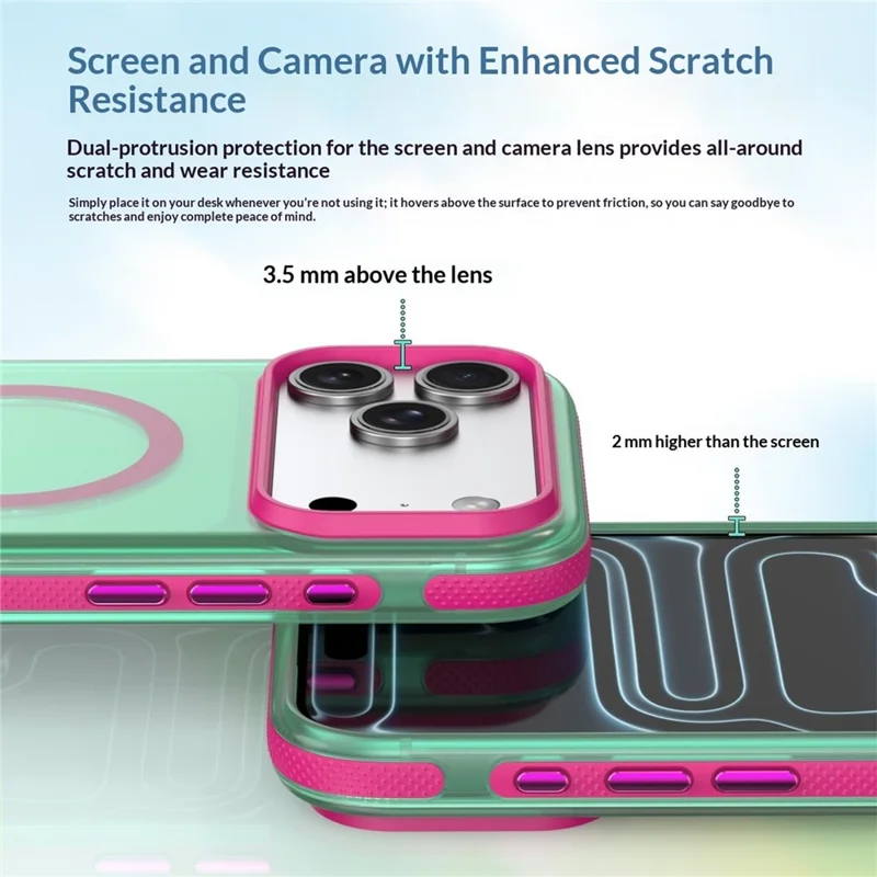Til iPhone 18 Pro / 17 Pro Magnetisk Case PC+TPU+TPE Soft-Touch Telefonbeskyttelse - Grøn