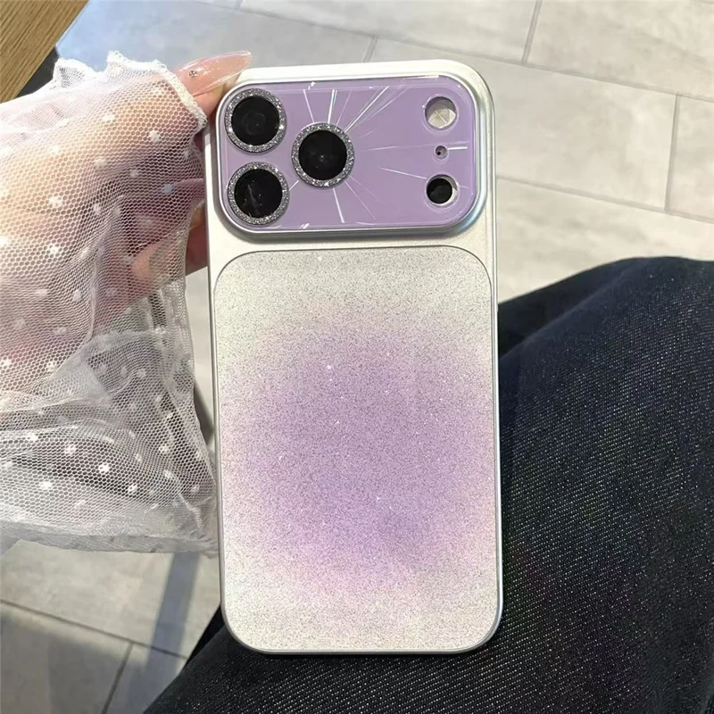 For iPhone 17 Pro Case Aurora Gradient PC + TPU Shockproof Phone Cover - Purple