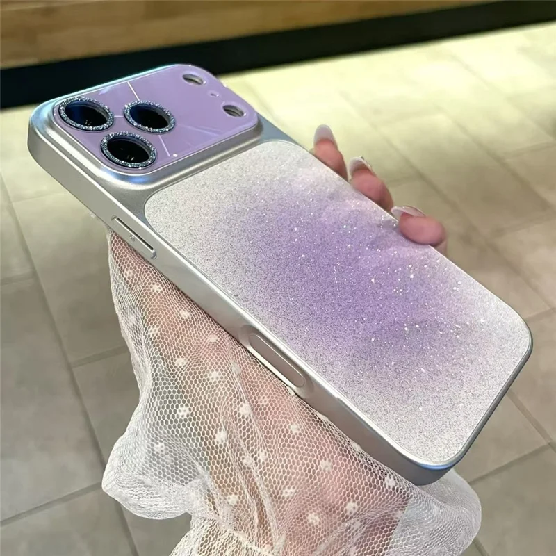 For iPhone 17 Pro Case Aurora Gradient PC + TPU Shockproof Phone Cover - Purple