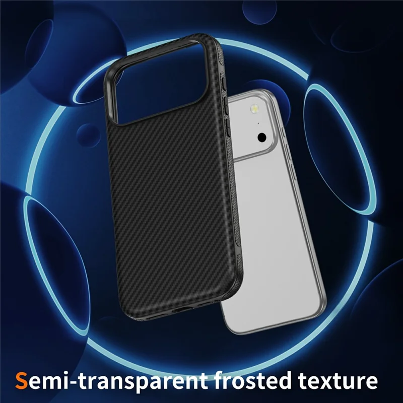 For iPhone 18 Pro Max / 17 Pro Max Magnetic Phone Case Carbon Fiber Texture PC TPU Back Cover - Black