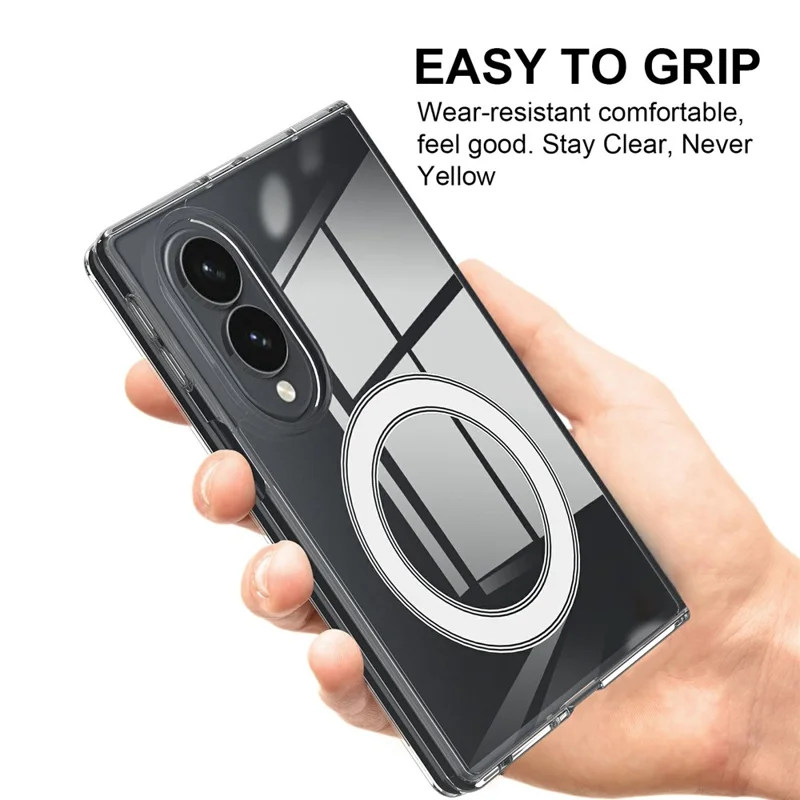 For Samsung Galaxy Z Fold8 Clear Phone Magnetic Case TPU + Acrylic Back Cover - Transparent