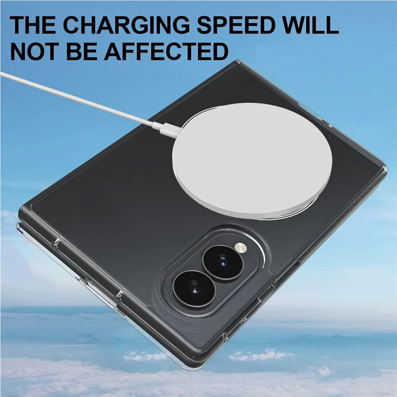 For Samsung Galaxy Z Fold8 Clear Phone Magnetic Case TPU + Acrylic Back Cover - Transparent