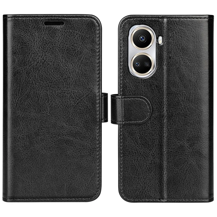 Para Huawei Nova 10 SE 4G Folio Flip Case de Teléfono a Prueba de Caída Crazy Horse Texture PU Leather + TPU Tapa Resistente a la Cubierta de Teléfono Con Rasguño - Negro
