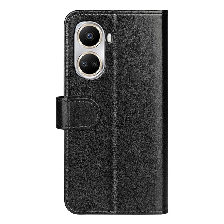 Para Huawei Nova 10 SE 4G Folio Flip Case de Teléfono a Prueba de Caída Crazy Horse Texture PU Leather + TPU Tapa Resistente a la Cubierta de Teléfono Con Rasguño - Negro