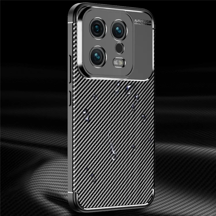 For Xiaomi 13 Anti-Scratch Carbon Fiber Texture Phone Case TPU Shock-Absorbing Protection Cover - Black