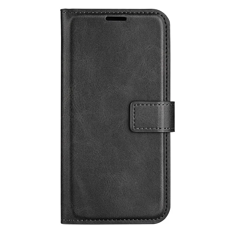 Magnetic Clasp Phone Cover For Samsung Galaxy A54 5G PU Leather Calf Texture Drop-proof Phone Case Stand Wallet - Black