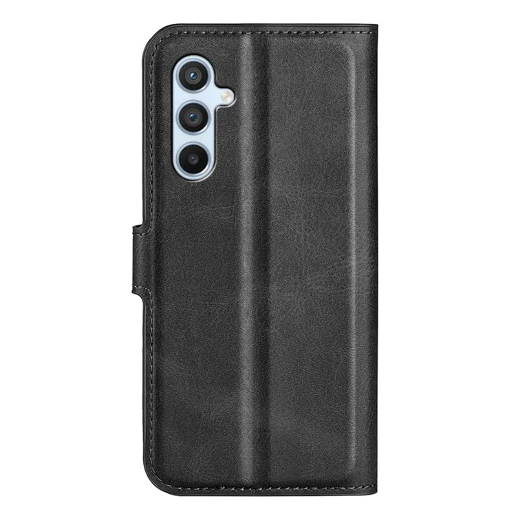 Magnetic Clasp Phone Cover For Samsung Galaxy A54 5G PU Leather Calf Texture Drop-proof Phone Case Stand Wallet - Black