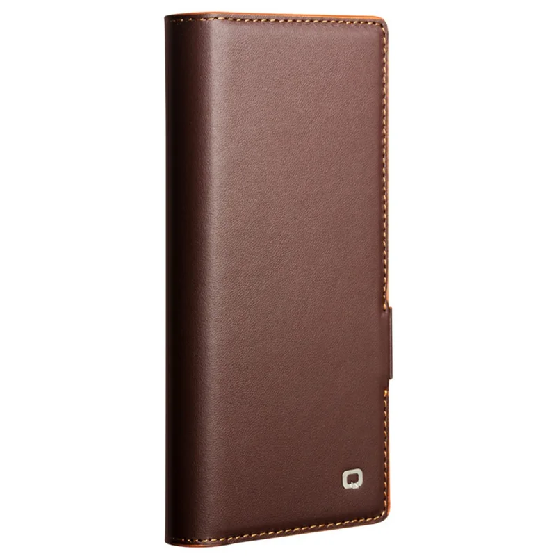 QIALINO For Samsung Galaxy Z Fold8 Ultra Case Flip Stand Genuine Cow Leather Phone Cover - Brown