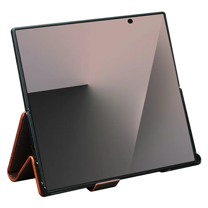 QIALINO For Samsung Galaxy Z Fold8 Ultra Case Flip Stand Genuine Cow Leather Phone Cover - Brown
