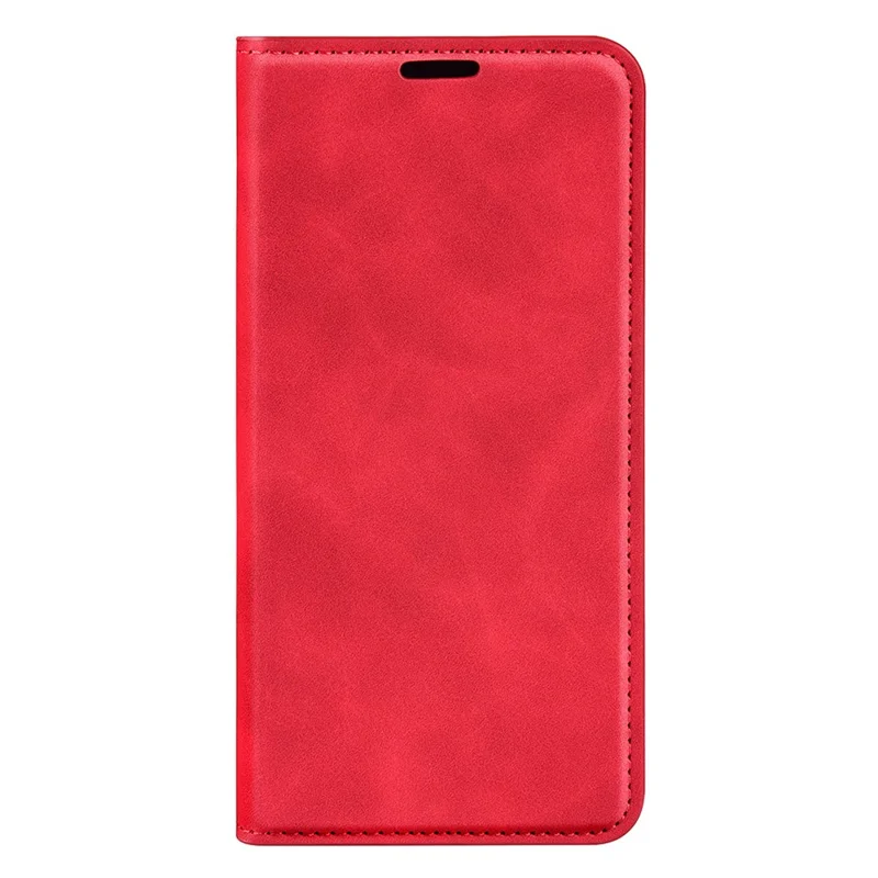 For Oppo A58 5G / A78 5G Full Protection Phone Case PU Leather Magnetic Auto-absorbed Skin-touch Feeling Flip Wallet Cover Stand - Red