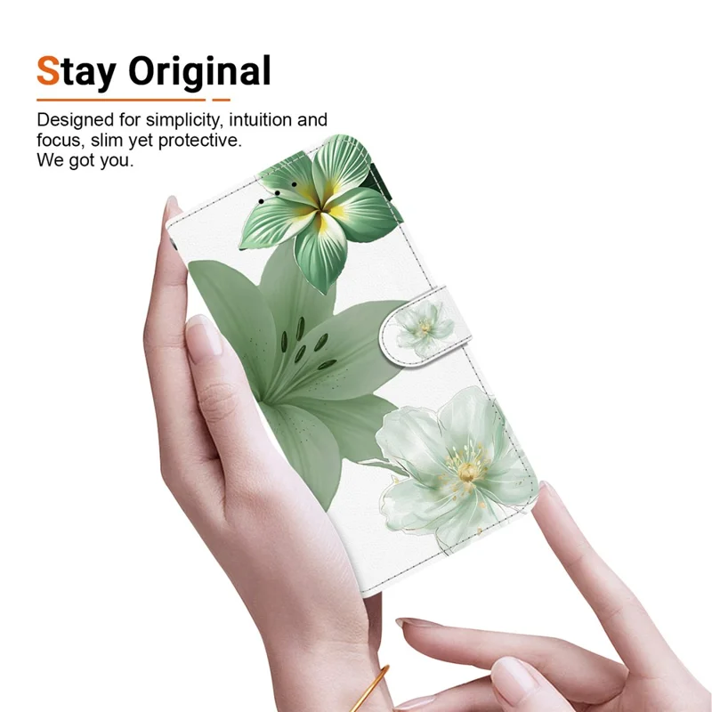For Google Pixel 11 / Pixel 11 Pro Case Pattern Printing PU Leather Wallet Flip Stand Phone Cover with Wrist Strap - Cyan Lily