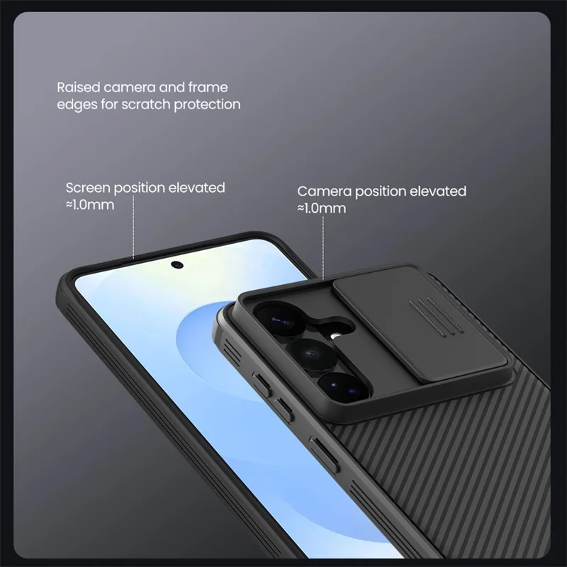 NILLKIN Camshield Pro Series For Samsung Galaxy S26 FE Case PC + TPU Phone Cover with Camera Slider - Black - 7