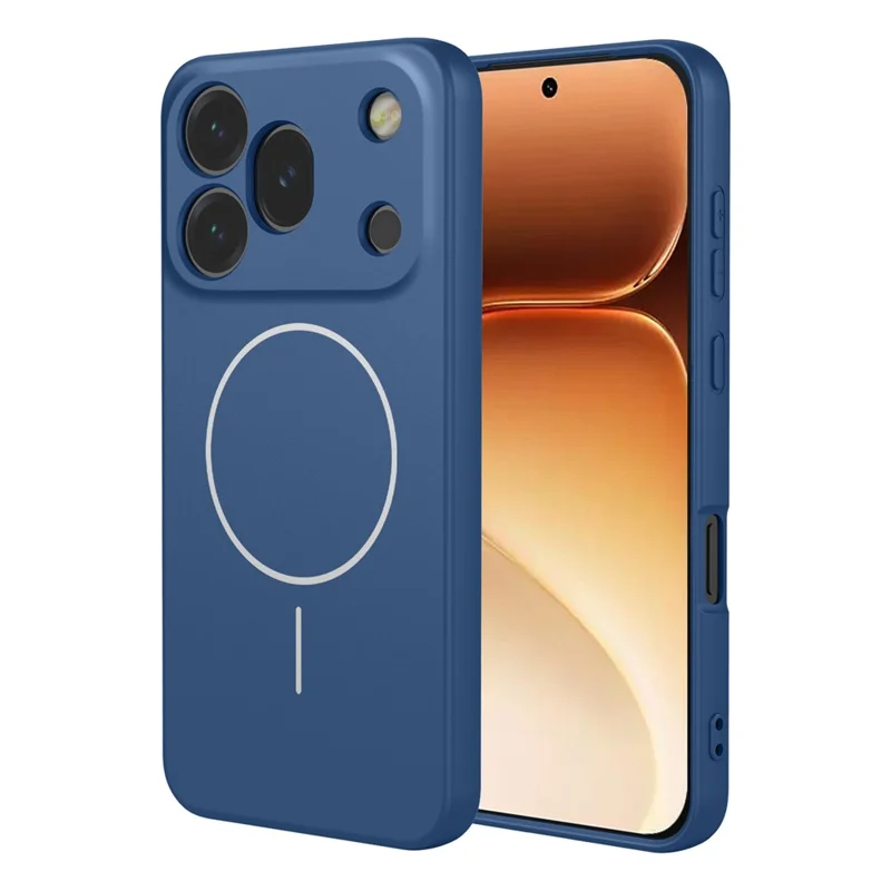 Coque magnétique pour Honor 600 Pro 5G, anti-chute, en TPU souple, housse arrière - Bleu