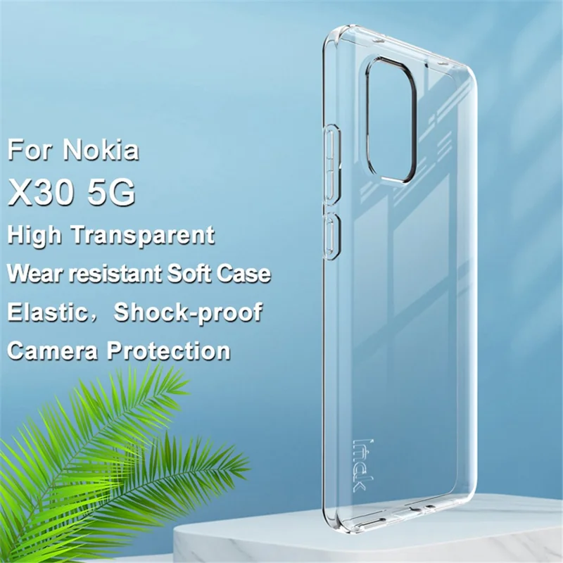 IMAK UX-5 Series for Nokia X30 5G Anti-fall Soft TPU Phone Case Crystal Clear Scratch-resistant Cell Phone Cover - Transparent