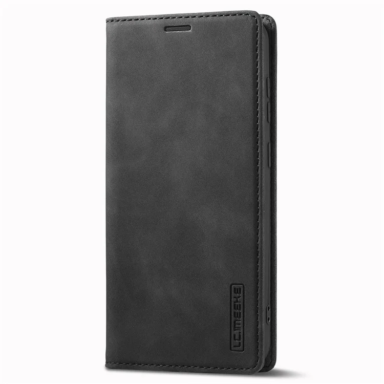 LC.IMEEKE Per Samsung Galaxy S23 Custodia a portafoglio magnetica con chiusura automatica in pelle PU, con funzione stand, anti-graffio - Colore: Nero