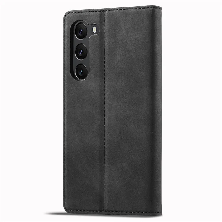 LC.IMEEKE Per Samsung Galaxy S23 Custodia a portafoglio magnetica con chiusura automatica in pelle PU, con funzione stand, anti-graffio - Colore: Nero