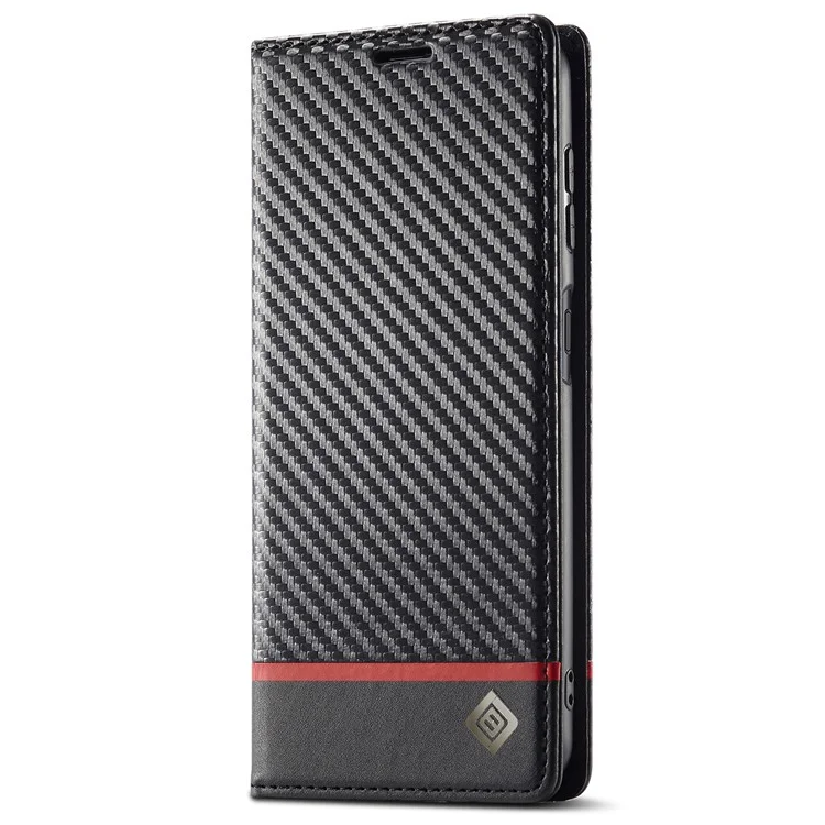 LC.IMEEKE per Samsung Galaxy A54 5G Custodia in pelle con texture in fibra di carbonio Flip Wallet Cover a prova di caduta - Striscia orizzontale