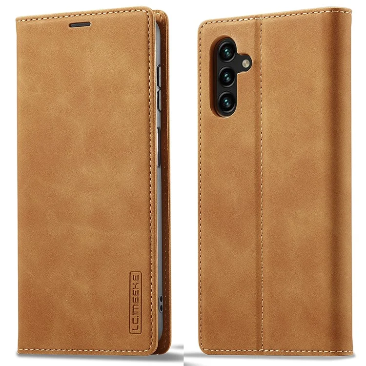Custodia per cellulare LC.IMEEKE per Samsung Galaxy A54 5G, in pelle PU con supporto a portafoglio, chiusura magnetica - Marrone