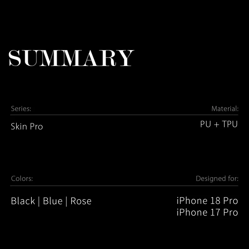 DUX DUCIS for iPhone 18 Pro / 17 Pro Skin Pro Series Case Leather Stand Cover Card Holder - Black - 11