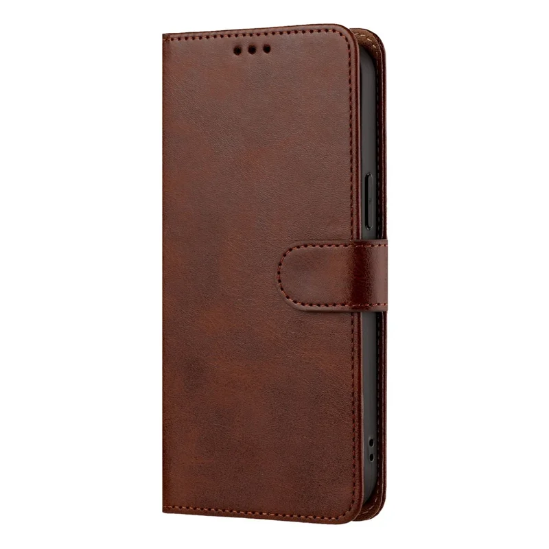 For iPhone 18 Pro Max / 17 Pro Max Case Wallet Flip Stand PU Leather Phone Cover with Wrist Strap - Brown