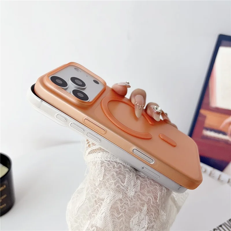 For iPhone 18 Pro / 17 Pro Magnetic Case Matte Ultra-Thin PP Shockproof Phone Cover - Orange