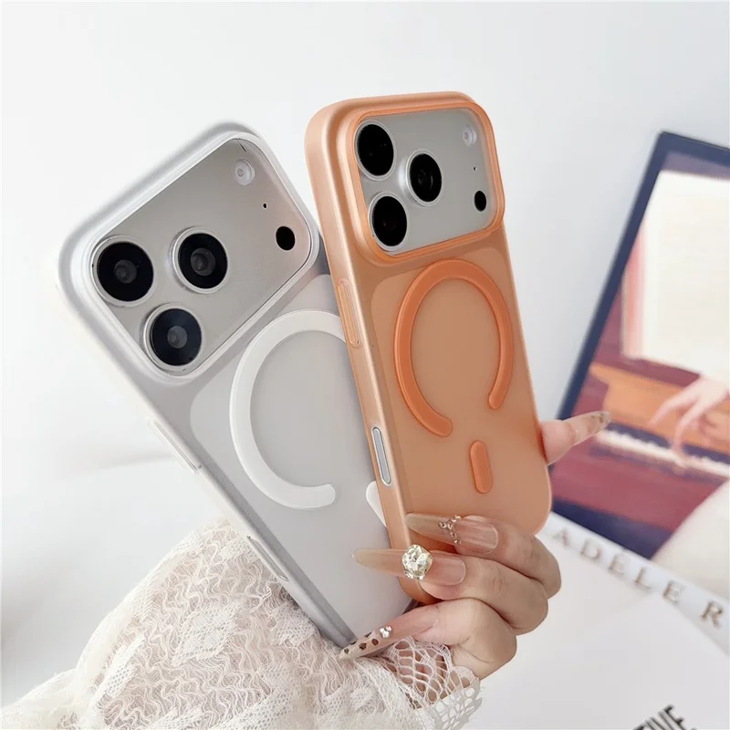 For iPhone 18 Pro / 17 Pro Magnetic Case Matte Ultra-Thin PP Shockproof Phone Cover - Orange