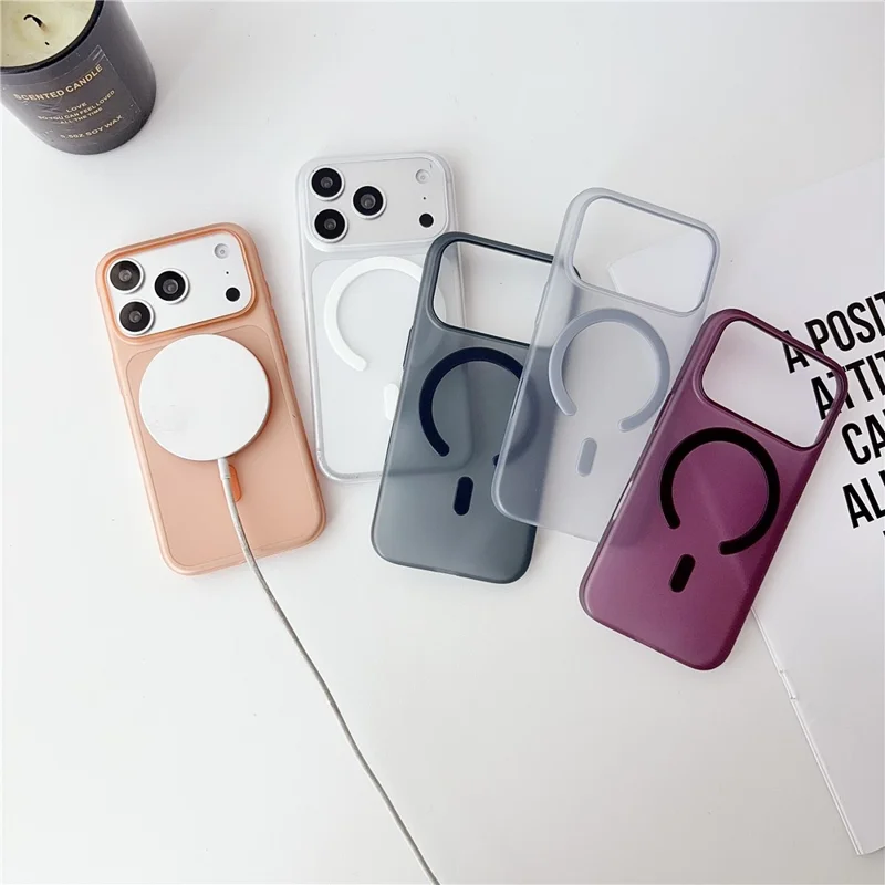 For iPhone 18 Pro / 17 Pro Magnetic Case Matte Ultra-Thin PP Shockproof Phone Cover - Orange