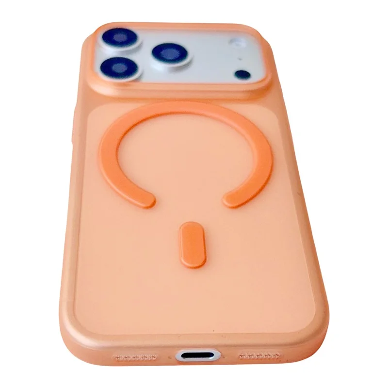 For iPhone 18 Pro / 17 Pro Magnetic Case Matte Ultra-Thin PP Shockproof Phone Cover - Orange