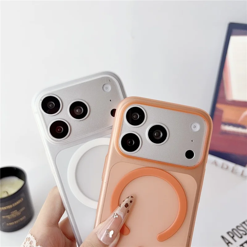 For iPhone 18 Pro / 17 Pro Magnetic Case Matte Ultra-Thin PP Shockproof Phone Cover - Orange