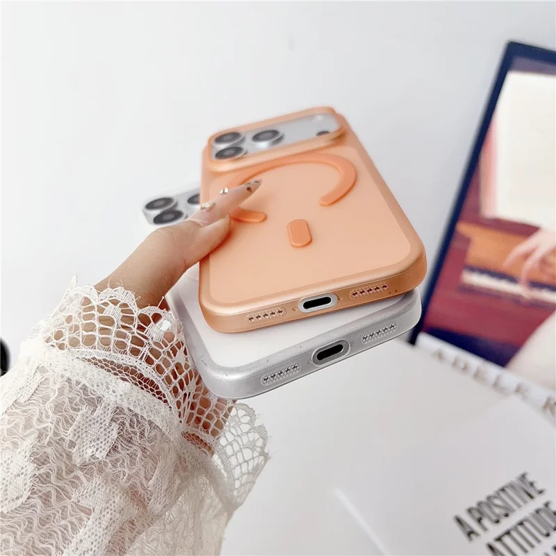 For iPhone 18 Pro Max / 17 Pro Max Magnetic Case Matte Ultra-Thin PP Shockproof Phone Cover - Orange