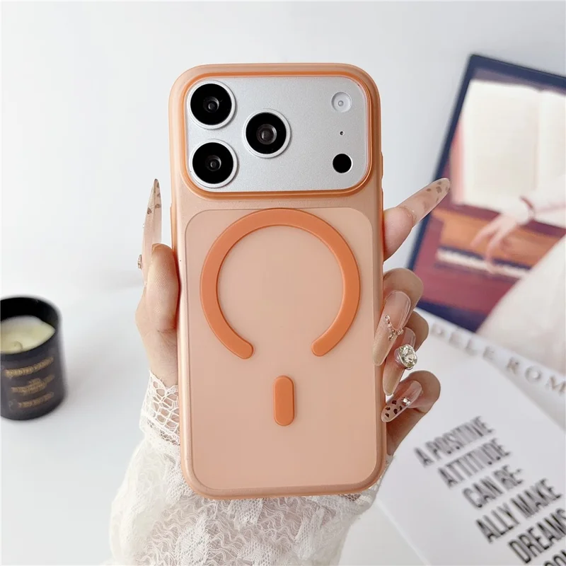 For iPhone 18 Pro Max / 17 Pro Max Magnetic Case Matte Ultra-Thin PP Shockproof Phone Cover - Orange