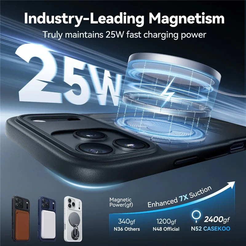 CASEKOO for iPhone 18 Pro Max / 17 Pro Max Case Magnetic Kickstand Translucent Matte PC + TPU Phone Cover Compatible with MagSafe - Black